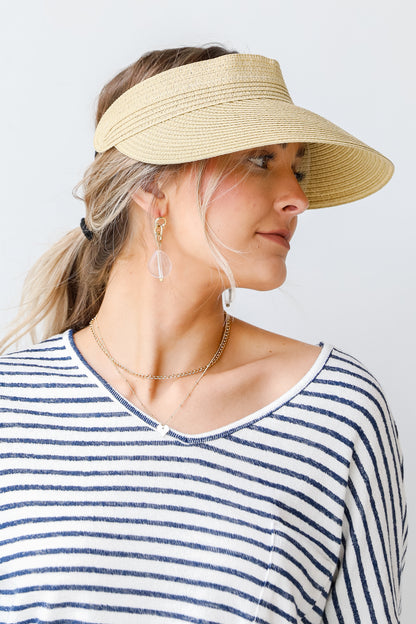 Straw Visor on model