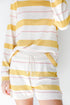 Striped Knit Lounge Shorts in mustard on model
