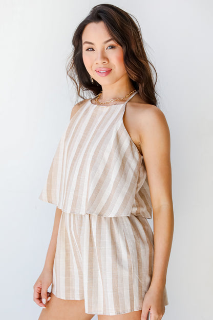 Striped Romper side view