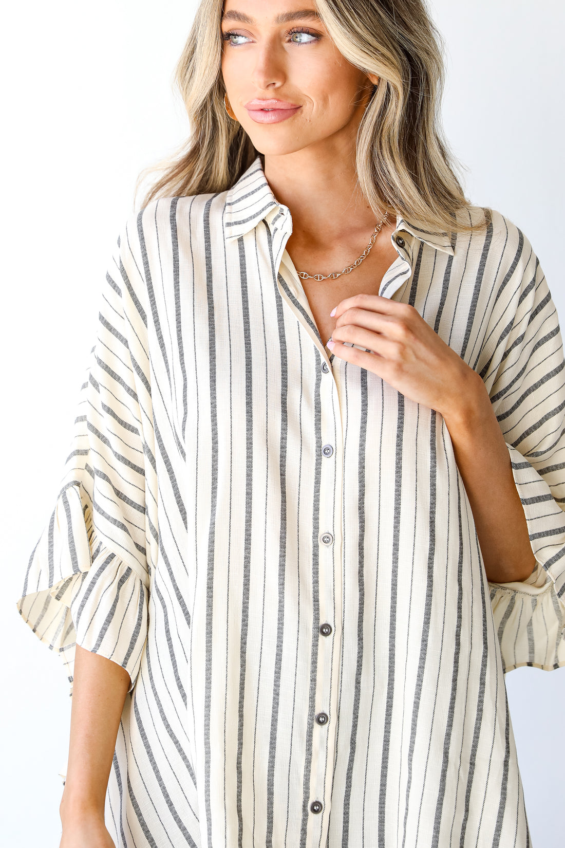 Striped Oversized Ruffle Blouse from dress up