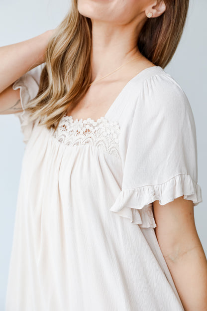 Crochet Lace Mini Dress close up