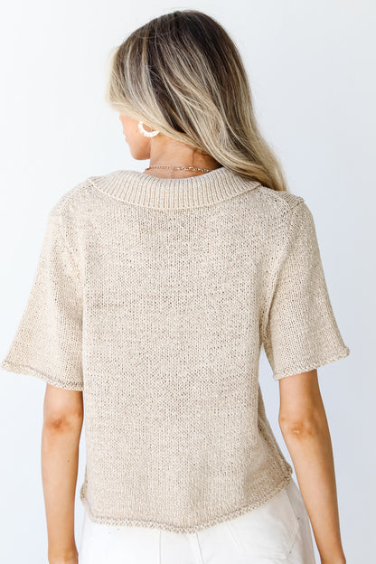 Collared Knit Top back view