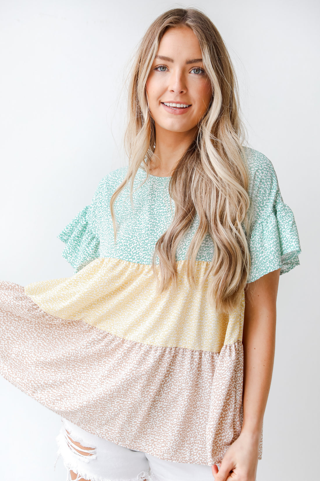 Color Block Tiered Blouse from dress up