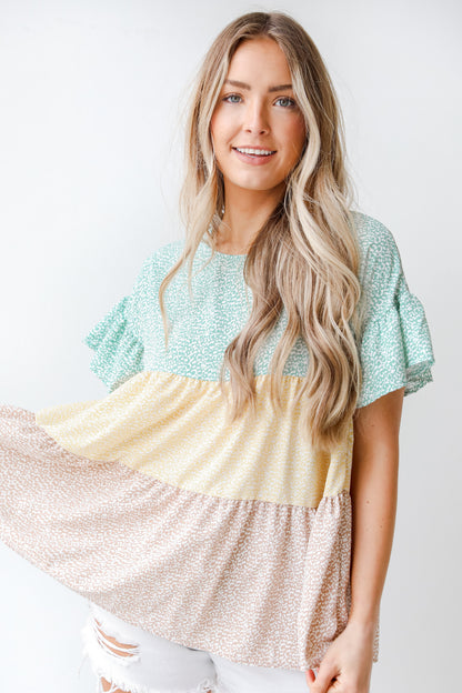 Color Block Tiered Blouse from dress up