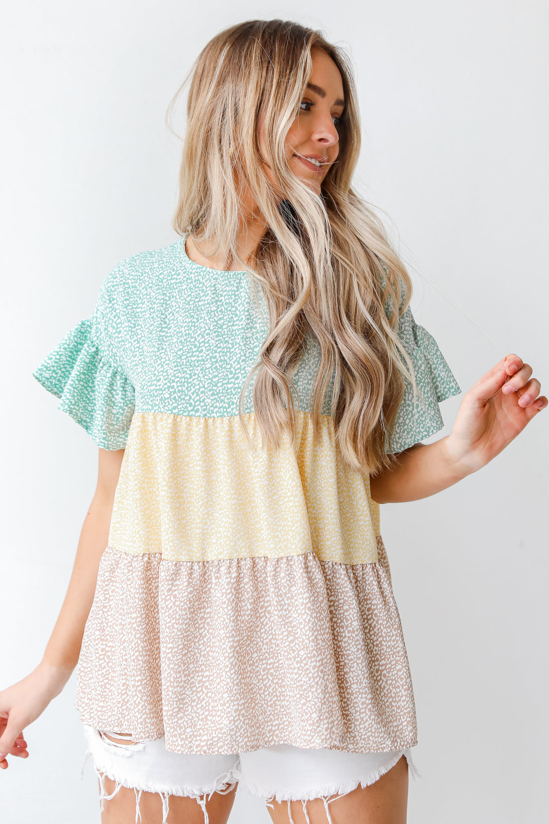 Color Block Tiered Blouse