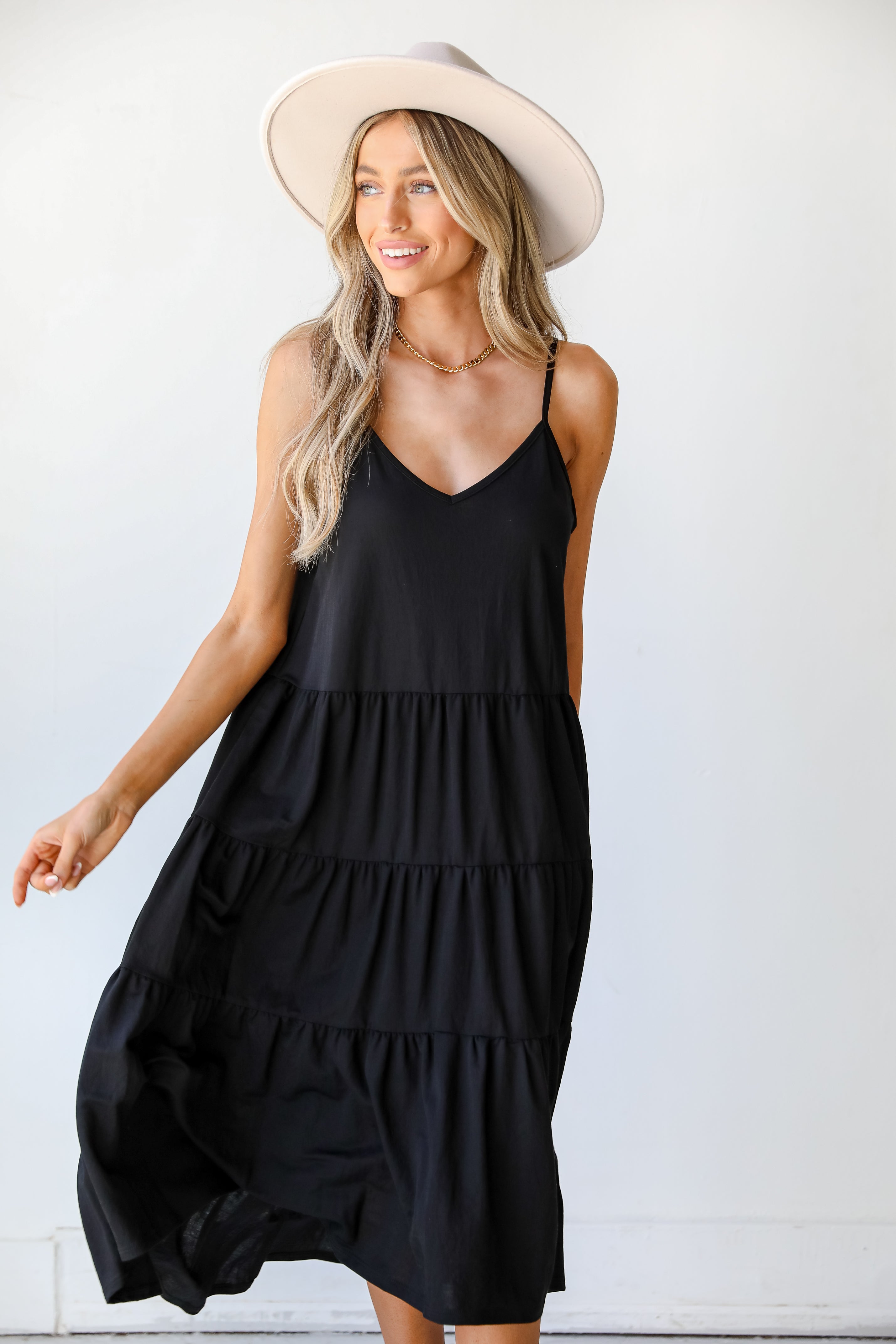 Tiered Midi Dress front view