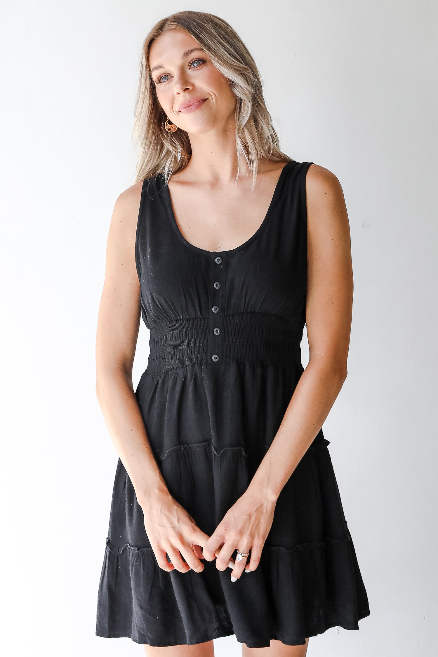 Mini Dress in black on model