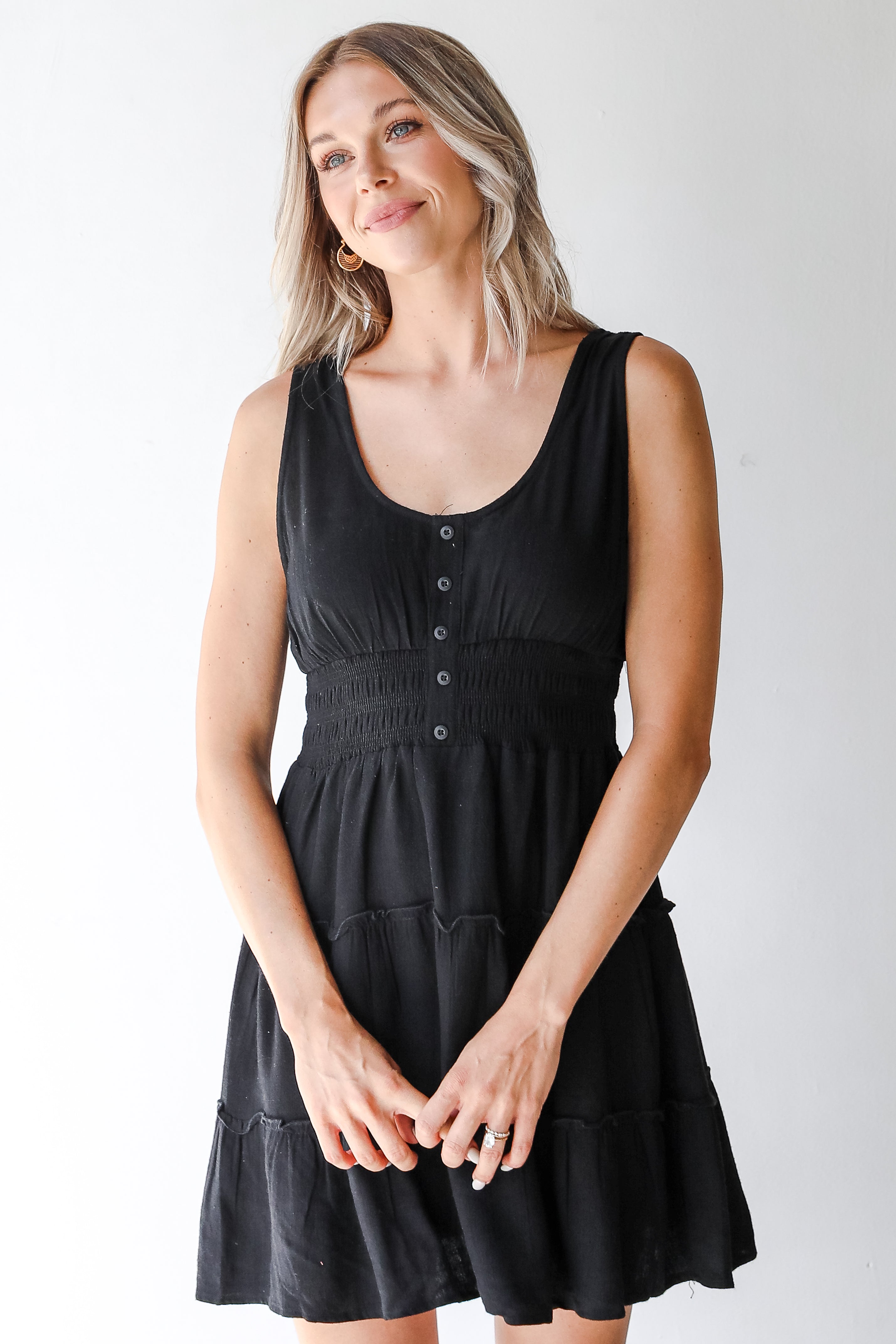 Mini Dress in black on model