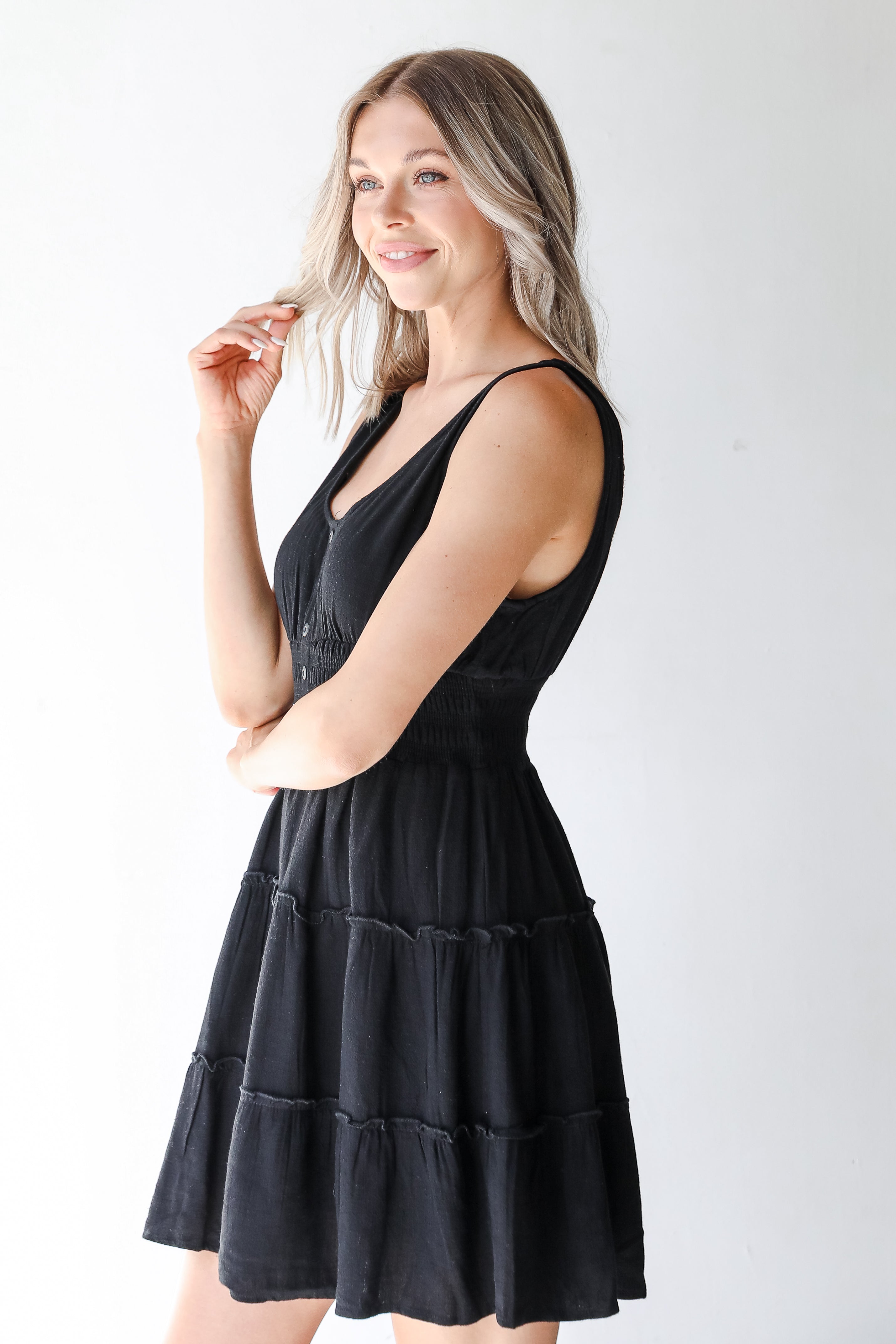 Mini Dress in black side view