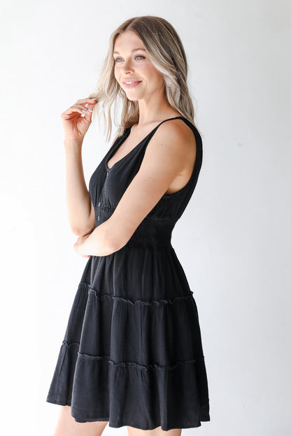 Mini Dress in black side view