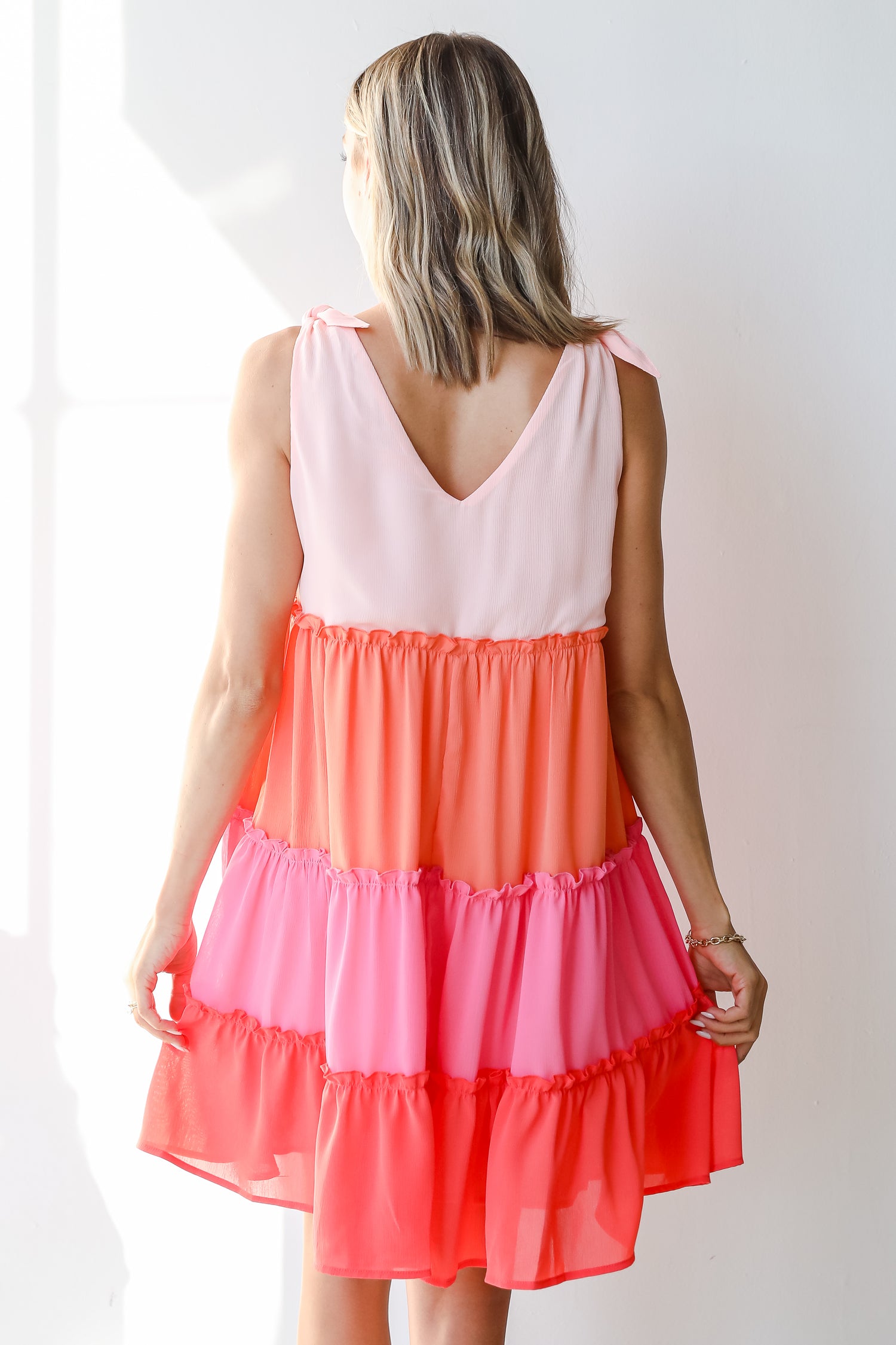 Tiered Mini Dress back view
