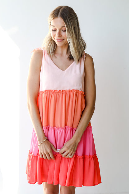 Tiered Mini Dress on model