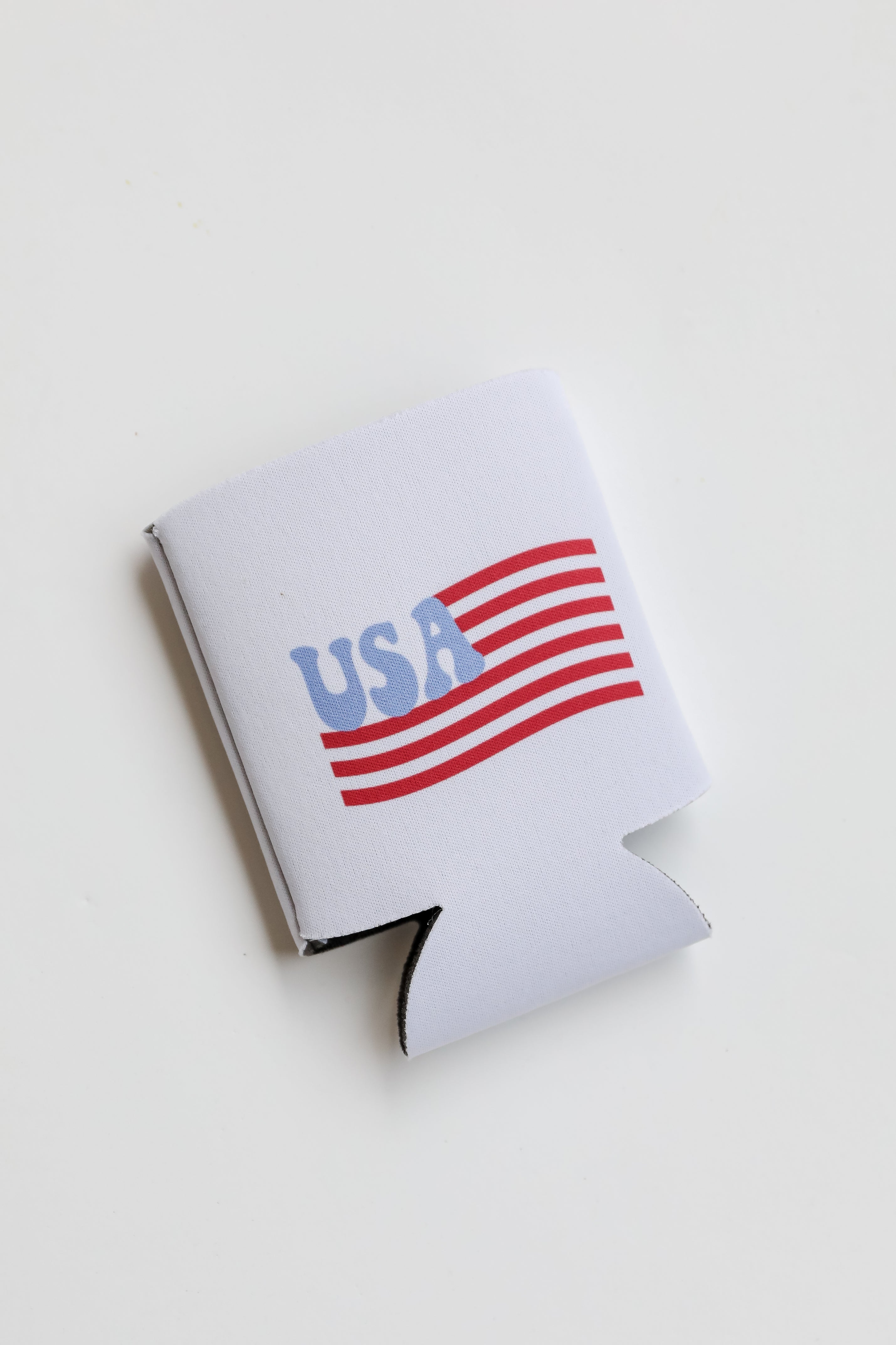 USA Flag Koozie flat lay