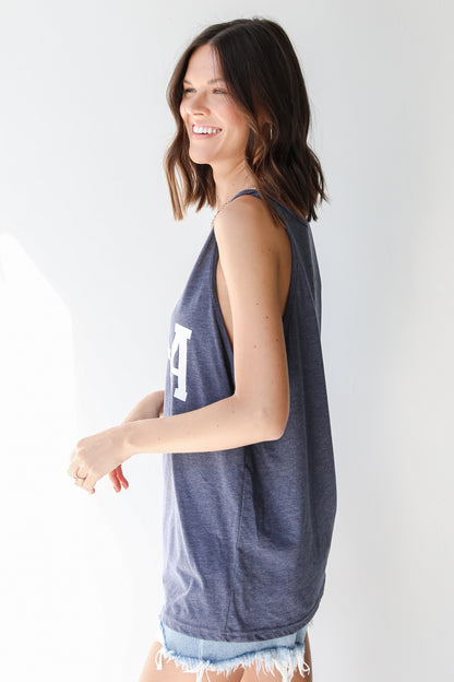 USA Star Graphic Tank in navy side view