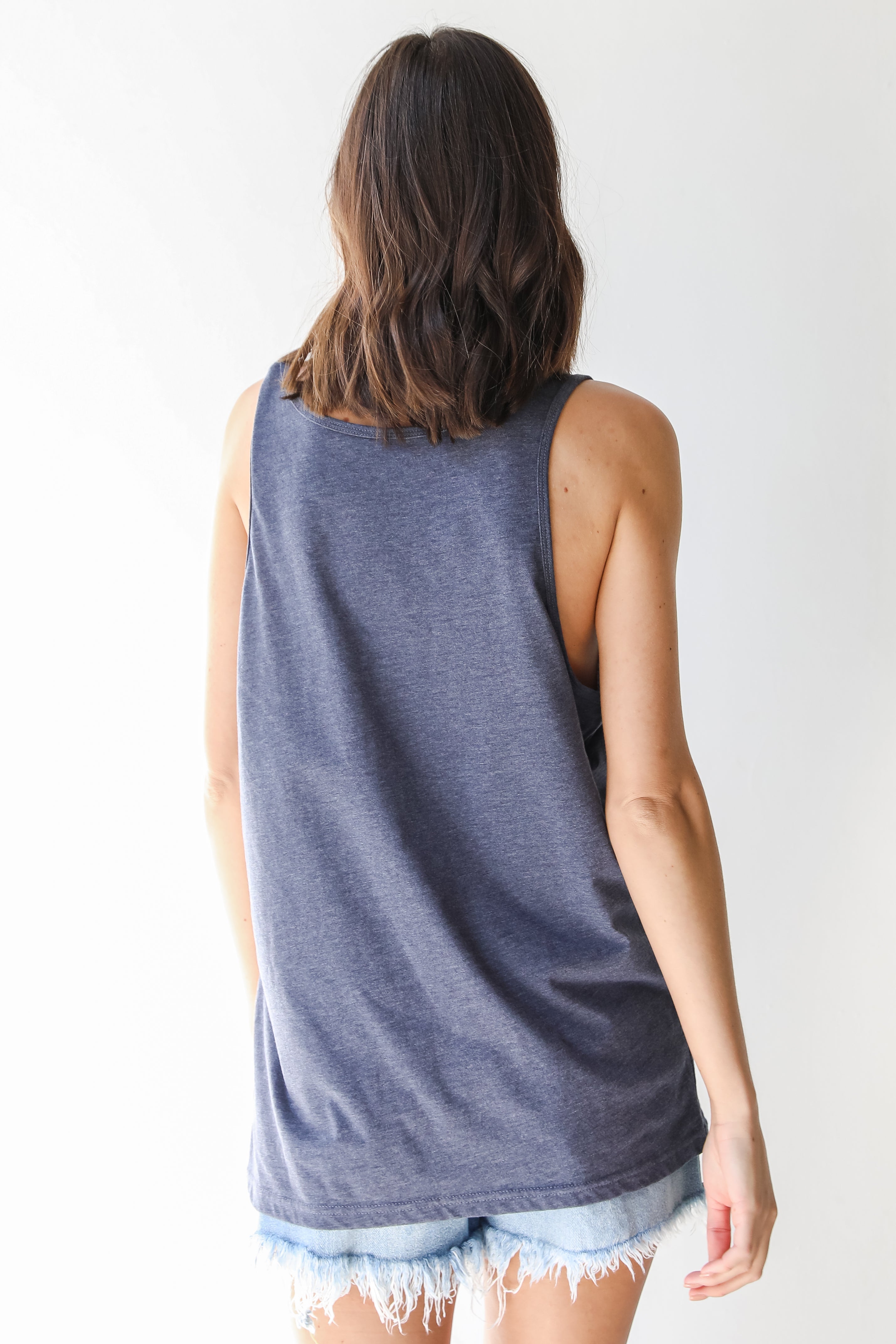 USA Star Graphic Tank in navy back view