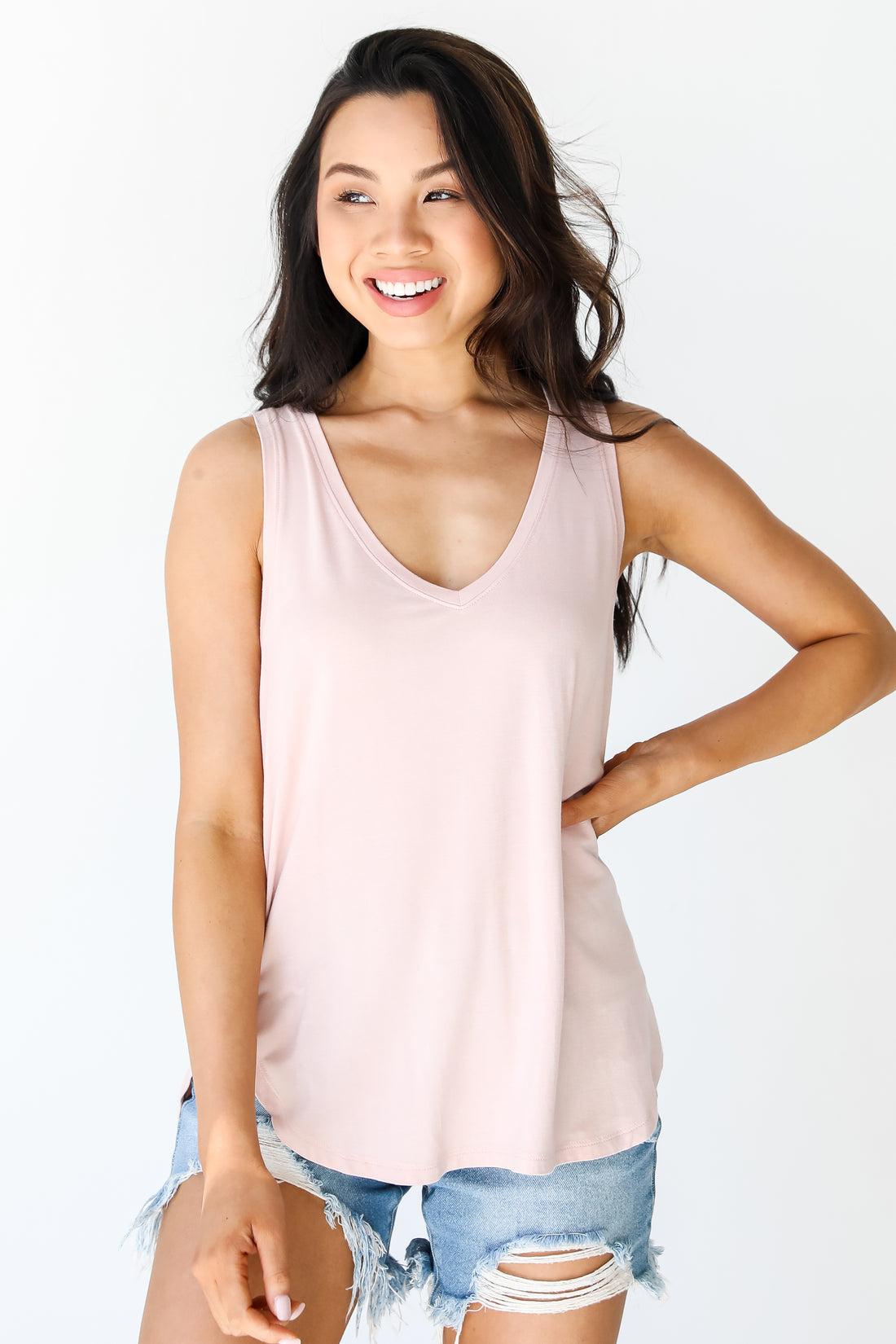 Jersey Knit Tank in blush