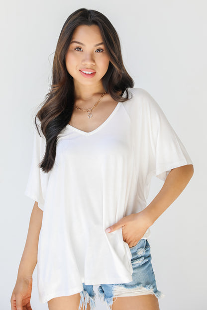 Jersey Knit Tee in ivory