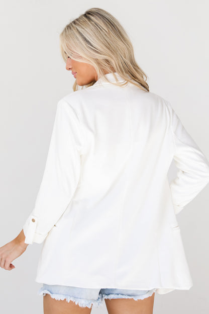 white Blazer back view