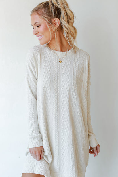 Cable Knit Sweater Dress front view