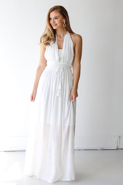 Halter Maxi Dress in ivory