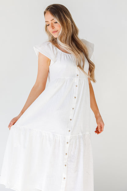 Linen Midi Dress on model