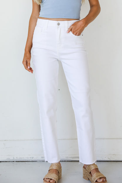 White Straight Leg Jeans