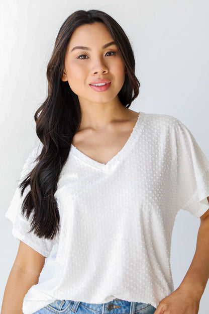 Swiss Dot Tee on model