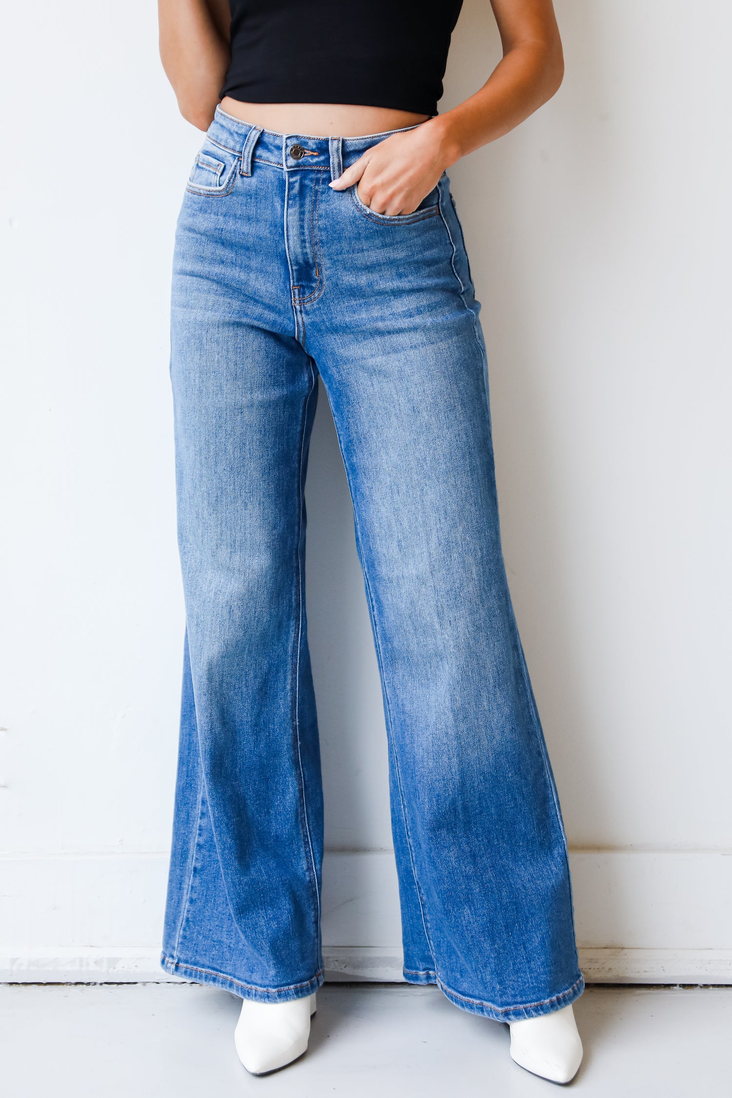 Wide Leg Jeans close up