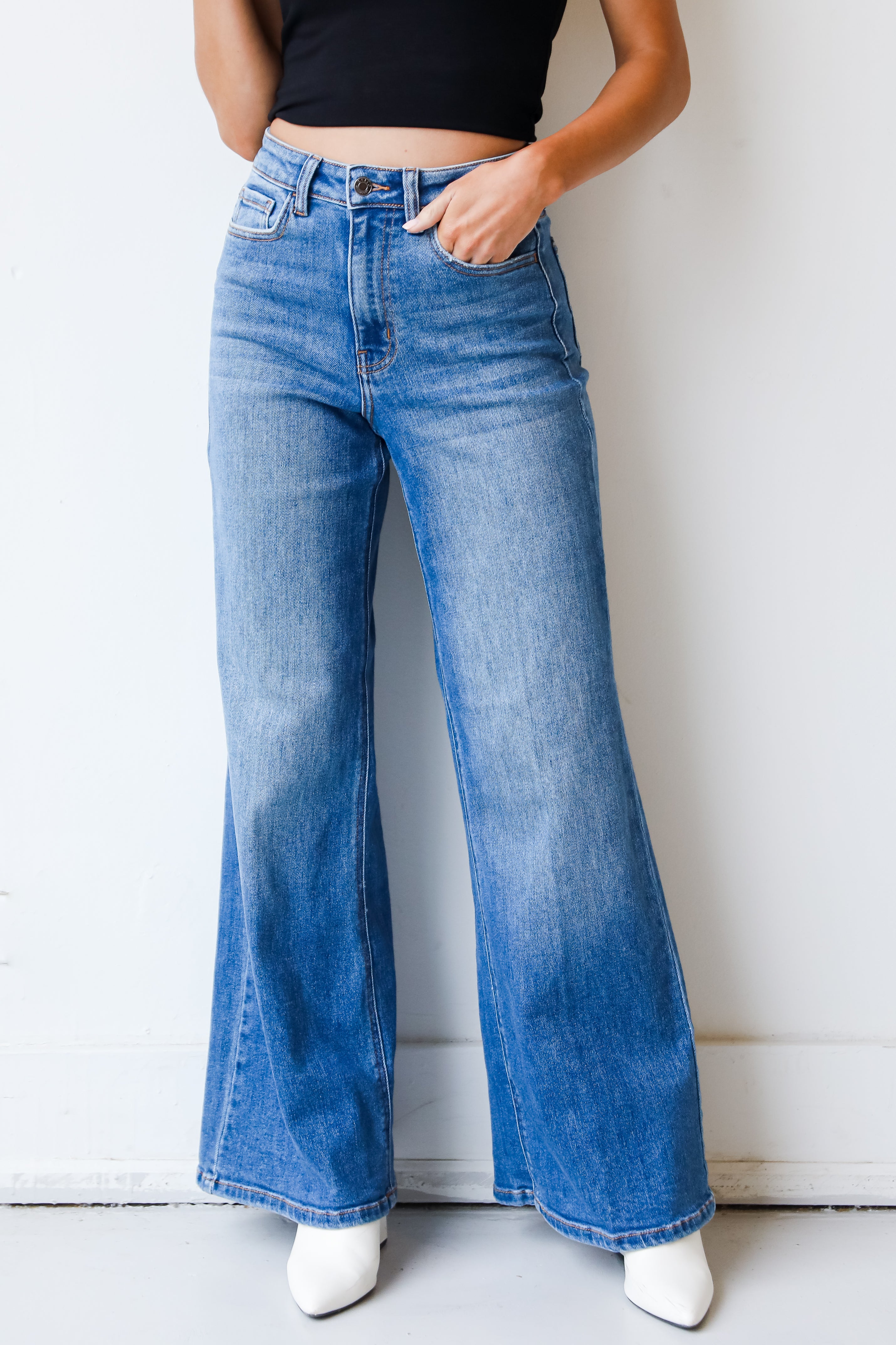 Wide Leg Jeans close up