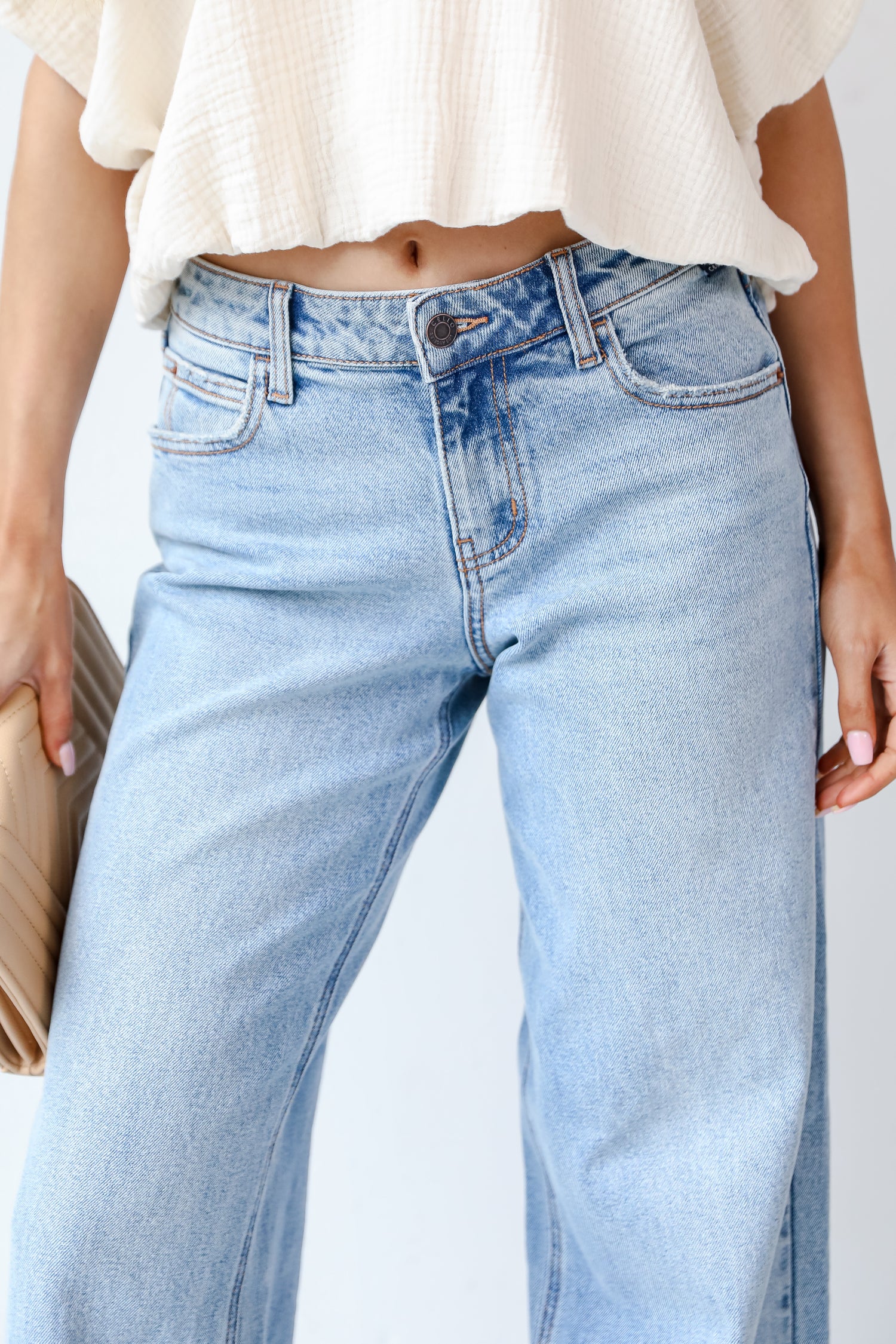 Wide Leg Jeans close up