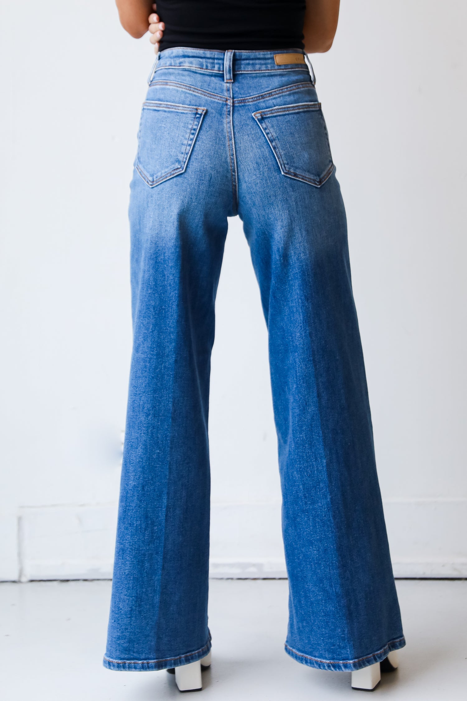 Wide Leg Jeans back view