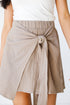 Wrap Mini Skirt in taupe close up